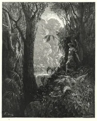 Illustration de Gustave Doré pour Le Paradis Perdu de Milton, Livre IV, vers 247